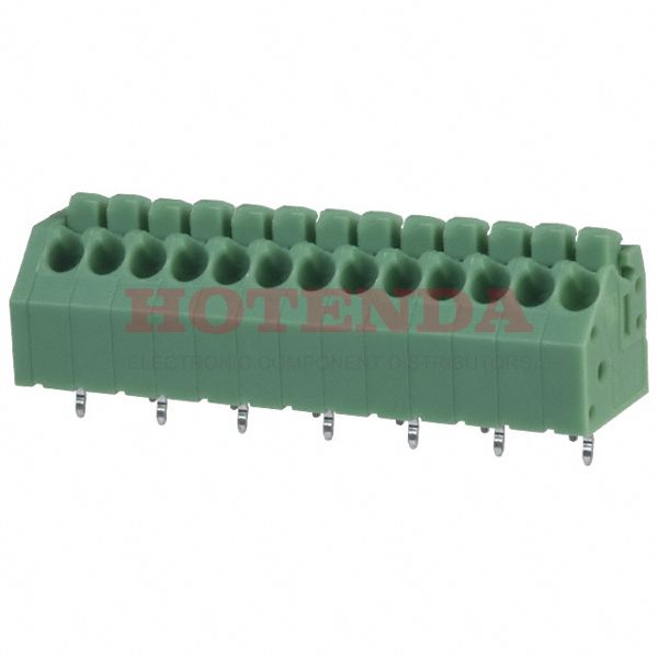1985302 - 0.138 3.50mm Green Bulk Polyamide (PA), Nylon Through Hole 45° (135°) Angle with Board Screwless - Spring Cage, Tension Clamp 1 Levels 16-24 AWG COMBICON PTSA