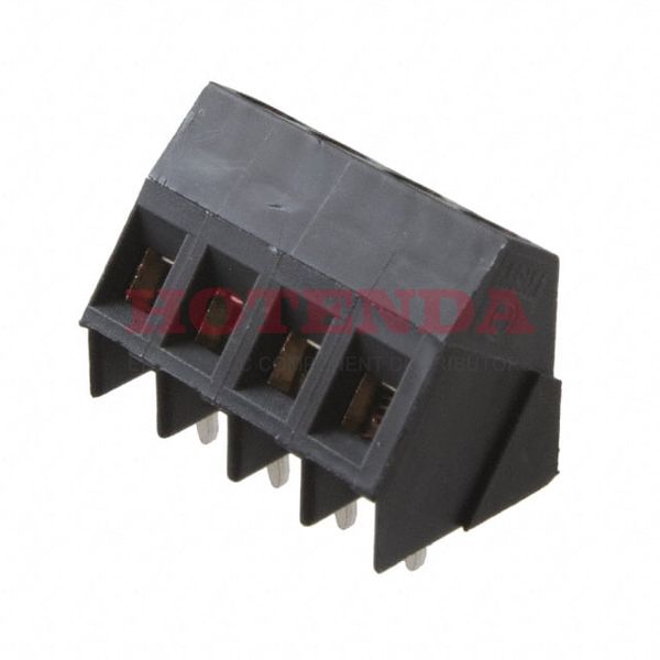 0398800404 - 0.200 5.08mm Black Bulk Polyamide (PA), Nylon Through Hole 35° (145°) Angle with Board Screw - Rising Cage Clamp 1 Levels 12-30 AWG Eurostyle 39880
