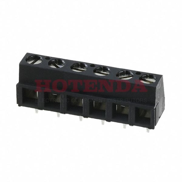 0398800306 - 0.200 5.08mm Black Bulk Polyamide (PA), Nylon Through Hole Horizontal with Board Screw - Rising Cage Clamp 1 Levels 16-30 AWG Eurostyle 39880