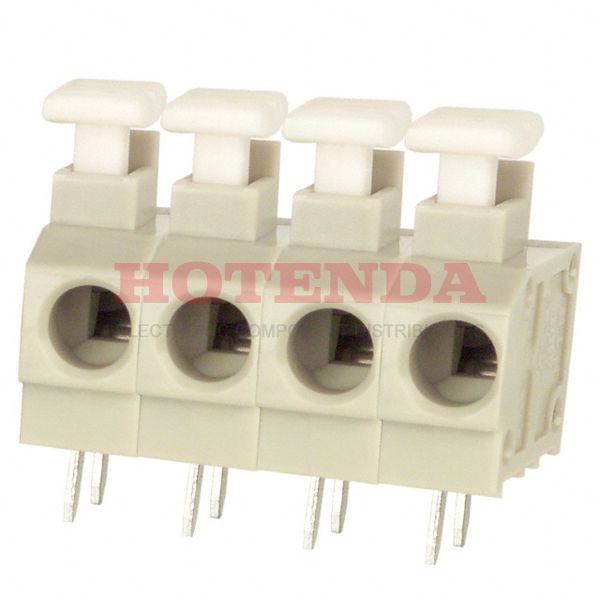 ED4101/4-KD - 0.197 5.00mm Gray, Slate Bulk Polyamide (PA), Nylon Through Hole Horizontal with Board Screwless - Push Button Clamp 1 Levels 14-20 AWG ED4101