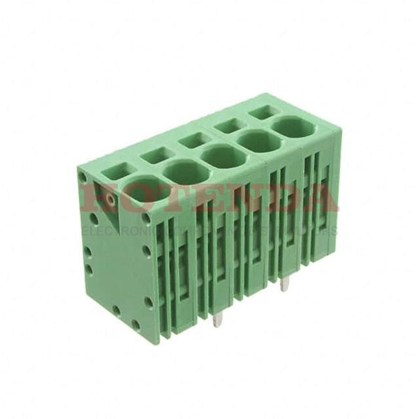 EB167A-05-M-180 - 0.295 7.50mm Green Bulk Polyamide (PA), Nylon Through Hole Vertical with Board Screwless - Leg Spring, Push-In Spring 1 Levels 8-24 AWG EB