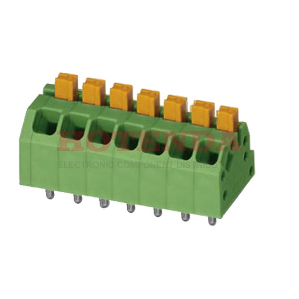 1862097 - 0.138 3.50mm Green Bulk Polyamide (PA), Nylon Through Hole 45° (135°) Angle with Board Screwless - Leg Spring, Push-In Spring 1 Levels 16-24 AWG COMBICON SPTAF EL