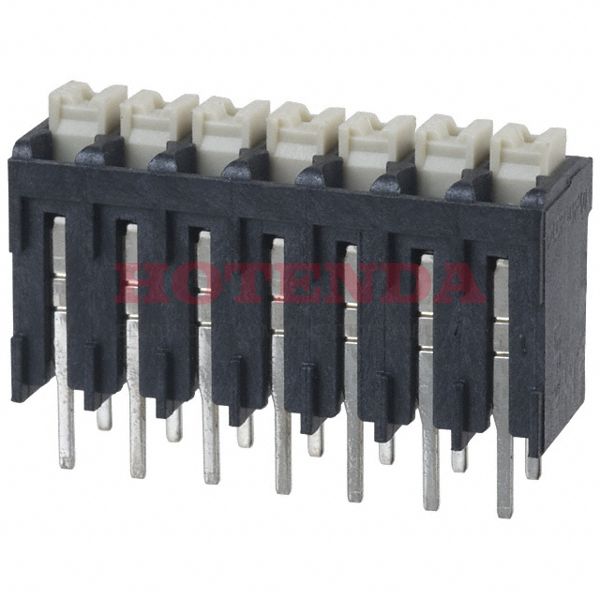 1825690000 - 0.138 3.50mm Black Tube Liquid Crystal Polymer (LCP), Glass Filled Through Hole Vertical with Board Screwless - Push Button Clamp 1 Levels 16-24 AWG Omnimate LSF-SMT