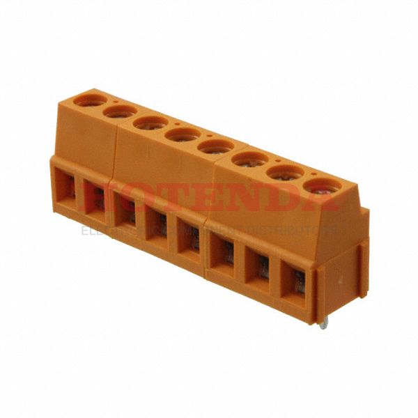 9994170000 - 0.200 5.08mm Orange Bulk Thermoplastic, Wemid Through Hole Horizontal with Board Screw - Clamping Yoke, Tension Sleeve 1 Levels 14-24 AWG Omnimate LM