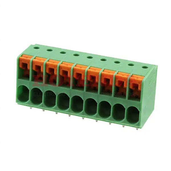 1017510 - 0.200 5.08mm Green Bulk Through Hole Horizontal with Board Screwless - Leg Spring, Push-In Spring 1 Levels 12-24 AWG COMBICON TDPT