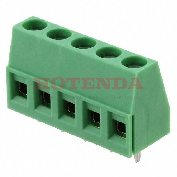 1715187 - 0.197 5.00mm Green Bulk Polyamide (PA), Nylon Through Hole Horizontal with Board Screw - Rising Cage Clamp 1 Levels 14-30 AWG COMBICON MKDS