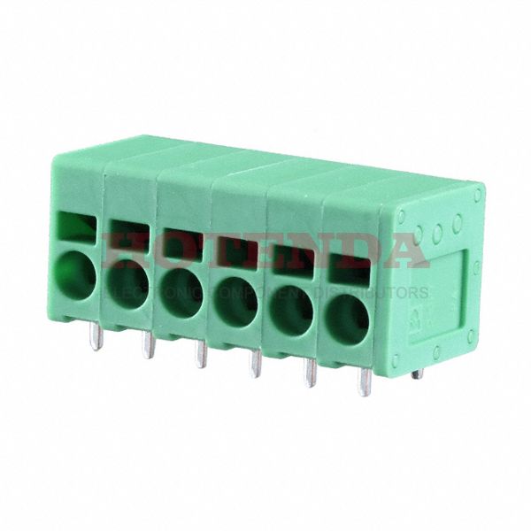 1991011 - 0.197 5.00mm Green Bulk Polyamide (PA), Nylon Through Hole Horizontal with Board Screwless - Spring Cage, Tension Clamp 1 Levels 12-24 AWG COMBICON SPT