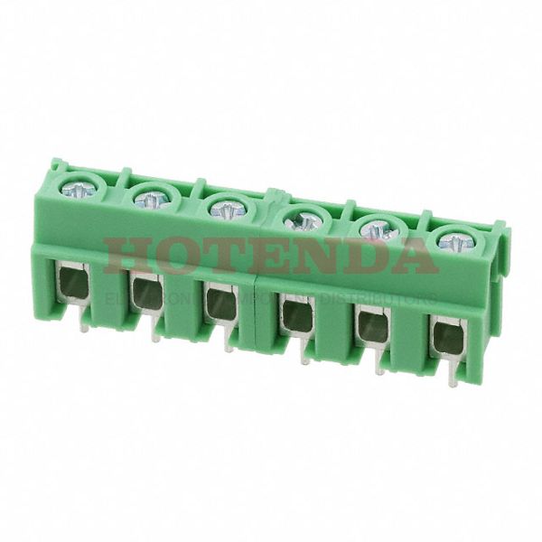 1988147 - 0.295 7.50mm Green Bulk Polyamide (PA), Nylon Through Hole Horizontal with Board Screw - Leaf Spring, Wire Guard 1 Levels 12-20 AWG COMBICON PT