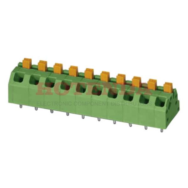 1862495 - 0.197 5.00mm Green Bulk Polyamide (PA), Nylon Through Hole 45° (135°) Angle with Board Screwless - Leg Spring, Push-In Spring 1 Levels 16-24 AWG COMBICON SPTAF EL