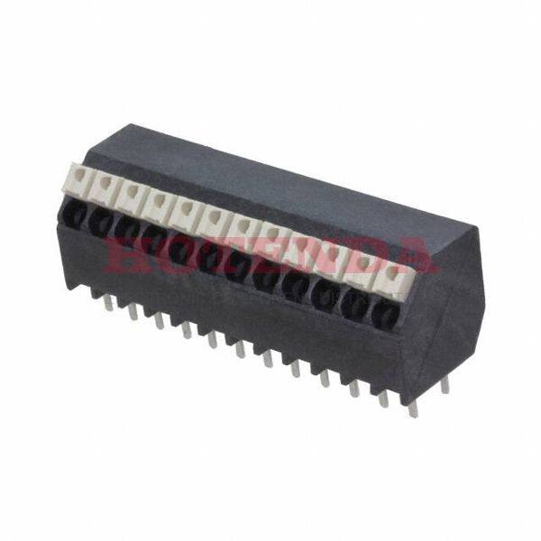 1885750000 - 0.138 3.50mm Black Tube Liquid Crystal Polymer (LCP), Glass Filled Through Hole 45° (135°) Angle with Board Screwless - Push Button Clamp 1 Levels 16-24 AWG Omnimate LSF-SMT