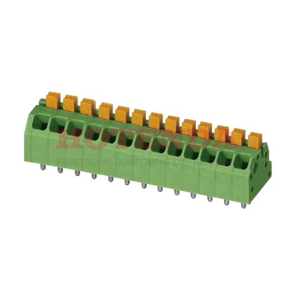 1862233 - 0.138 3.50mm Green Bulk Polyamide (PA), Nylon Through Hole 45° (135°) Angle with Board Screwless - Leg Spring, Push-In Spring 1 Levels 16-24 AWG COMBICON SPTAF EL