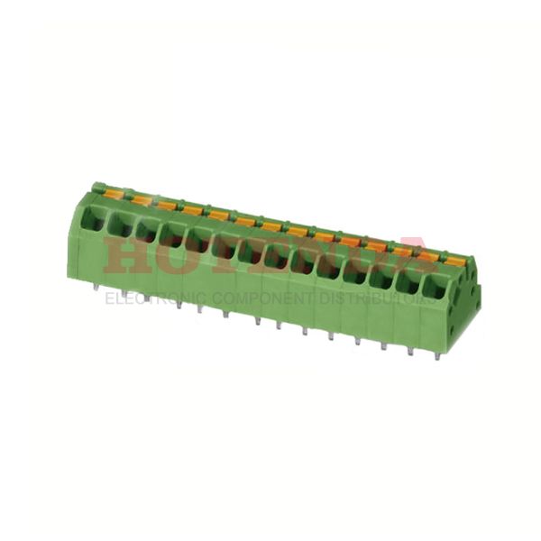 1862204 - 0.138 3.50mm Green Bulk Polyamide (PA), Nylon Through Hole 45° (135°) Angle with Board Screwless - Leg Spring, Push-In Spring 1 Levels 16-24 AWG COMBICON SPTAF IL