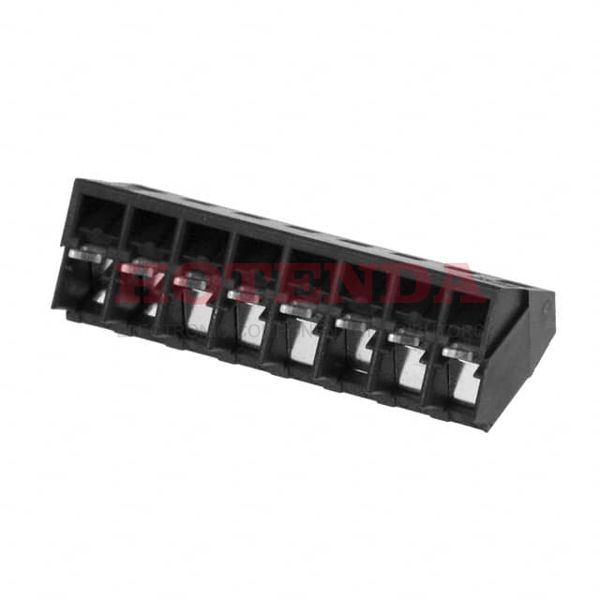 1546074-8 - 0.200 5.08mm Black Bulk Polyamide (PA66), Nylon 6/6 Through Hole 35° (145°) Angle with Board Screw - Rising Cage Clamp 1 Levels 12-30 AWG Buchanan
