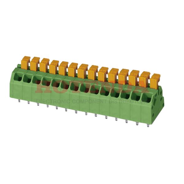 1864406 - 0.138 3.50mm Green Bulk Polyamide (PA), Nylon Through Hole 45° (135°) Angle with Board Screwless - Leg Spring, Push-In Spring 1 Levels 16-24 AWG COMBICON SPTAF LL