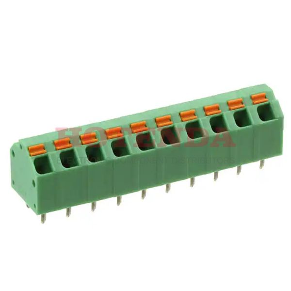1751545 - 0.150 3.81mm Green Bulk Polyamide (PA), Nylon Through Hole 45° (135°) Angle with Board Screwless - Spring Cage, Tension Clamp 1 Levels 16-26 AWG COMBICON SPTA
