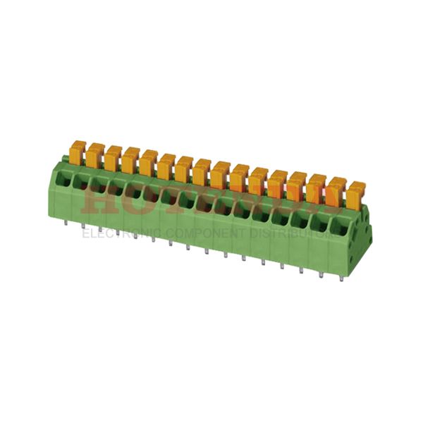 1864422 - 0.138 3.50mm Green Bulk Polyamide (PA), Nylon Through Hole 45° (135°) Angle with Board Screwless - Leg Spring, Push-In Spring 1 Levels 16-24 AWG COMBICON SPTAF LL