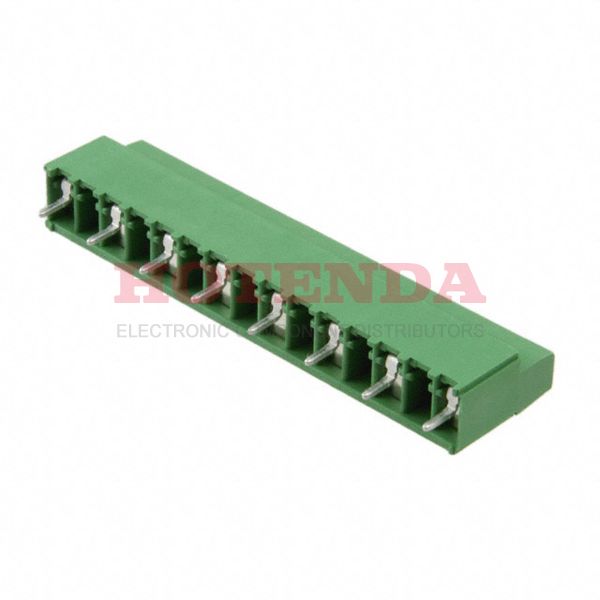 282858-8 - 0.394 10.00mm Green Bulk Polyamide (PA66), Nylon 6/6 Through Hole Horizontal with Board Screw - Rising Cage Clamp 1 Levels 12-30 AWG Buchanan