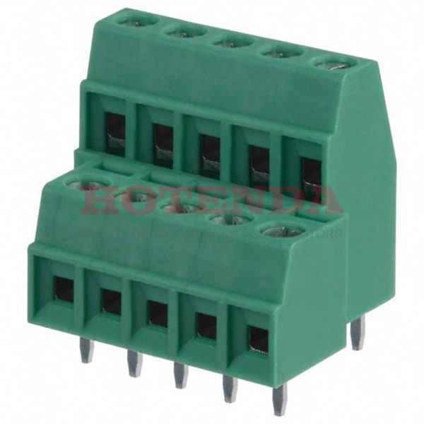 1708055 - 0.150 3.81mm Green Bulk Polyamide (PA), Nylon Through Hole Horizontal with Board Screw - Rising Cage Clamp 2 Levels 16-30 AWG COMBICON MKKDS