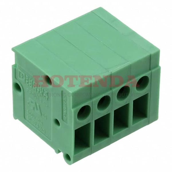 1700781 - 0.197 5.00mm Green Bulk Polyamide (PA), Nylon Through Hole Horizontal with Board Screw - Rising Cage Clamp 1 Levels 12-30 AWG COMBICON FRONT