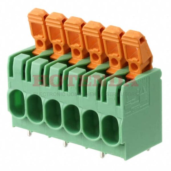 1792148 - 0.295 7.50mm Green Bulk Polyamide (PA), Nylon Through Hole Horizontal with Board Screwless - Spring Cage, Tension Clamp 1 Levels 10-24 AWG COMBICON PLH