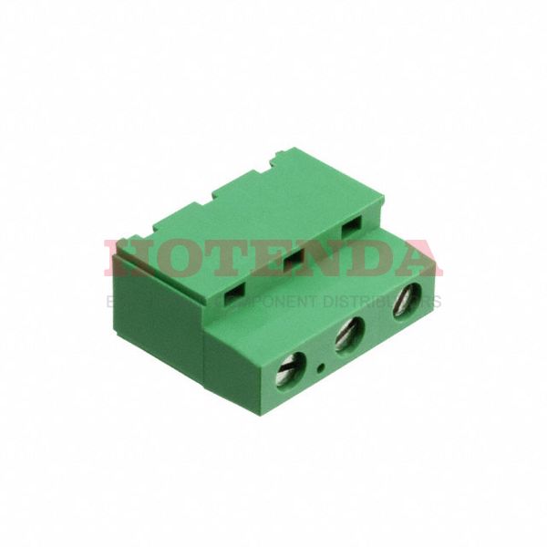 282861-3 - 0.300 7.62mm Green Bulk Polyamide (PA66), Nylon 6/6 Through Hole Horizontal with Board Screw - Rising Cage Clamp 1 Levels 12-30 AWG Buchanan