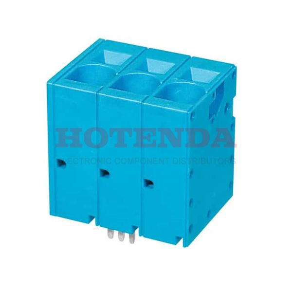 TBL008V-1000-03BE - 0.394 10.00mm Blue Tray Polyamide (PA66), Nylon 6/6 Through Hole Vertical with Board Screwless - Spring Cage, Tension Clamp 1 Levels 4-18 AWG TBL008V-1000