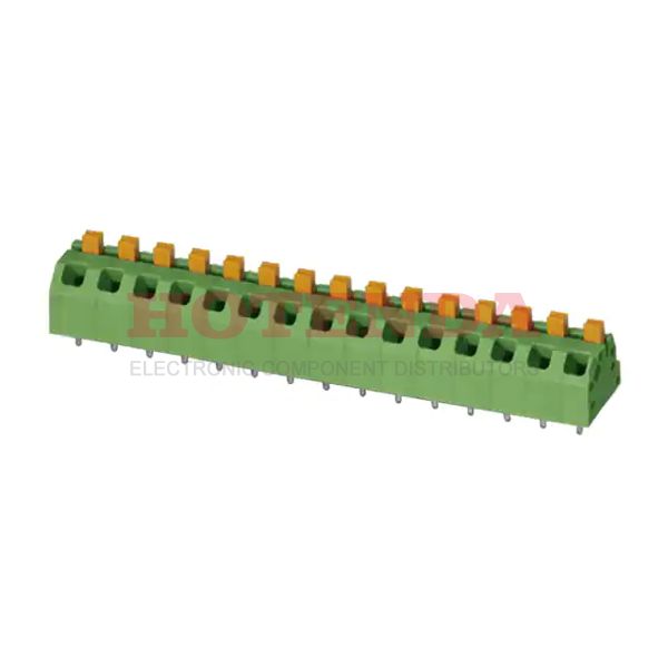 1862547 - 0.197 5.00mm Green Bulk Polyamide (PA), Nylon Through Hole 45° (135°) Angle with Board Screwless - Leg Spring, Push-In Spring 1 Levels 16-24 AWG COMBICON SPTAF EL