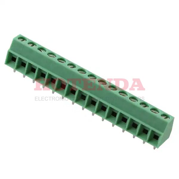 1751374 - 0.138 3.50mm Green Bulk Polyamide (PA), Nylon Through Hole Horizontal with Board Screw - Rising Cage Clamp 1 Levels 16-30 AWG COMBICON MKDS