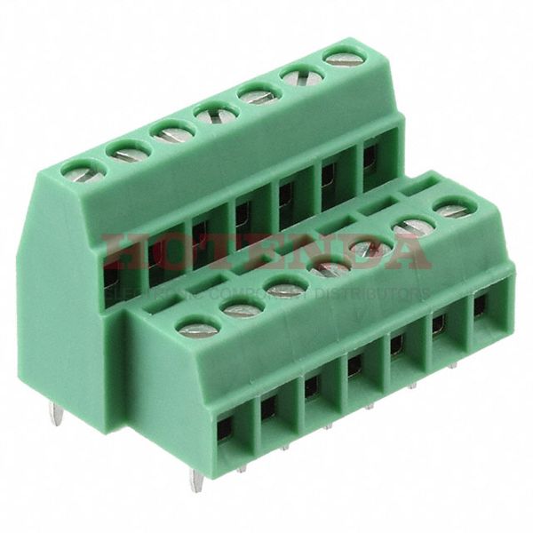 1751442 - 0.138 3.50mm Green Bulk Polyamide (PA), Nylon Through Hole Horizontal with Board Screw - Rising Cage Clamp 2 Levels 16-30 AWG COMBICON MKKDS