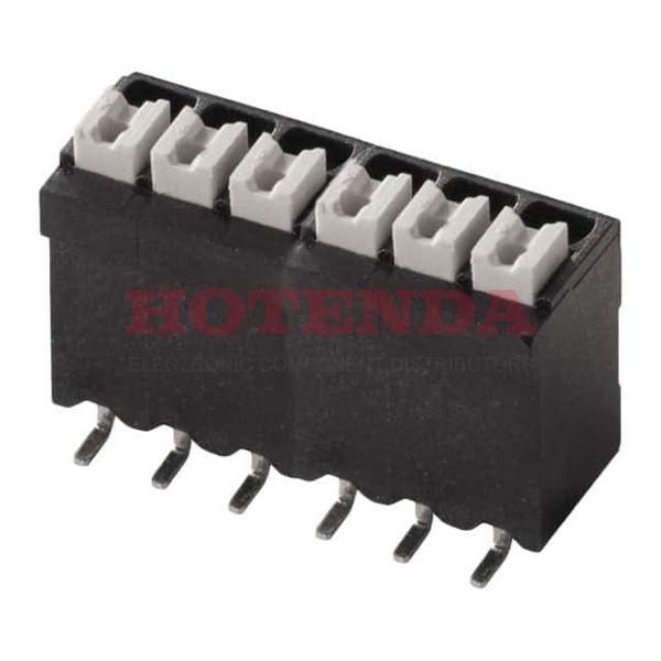 1250410000 - 0.138 3.50mm Black Tape &amp; Reel (TR) Liquid Crystal Polymer (LCP), Glass Filled Surface Mount Vertical with Board Screwless - Push Button Clamp 1 Levels 16-24 AWG Omnimate LSF-SMD