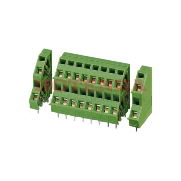 1755554 - 0.197 5.00mm Green Bulk Polyamide (PA), Nylon Through Hole 45° (135°) Angle with Board Screwless - Spring Cage, Tension Clamp 2 Levels 12-26 AWG COMBICON ZFKKDSA