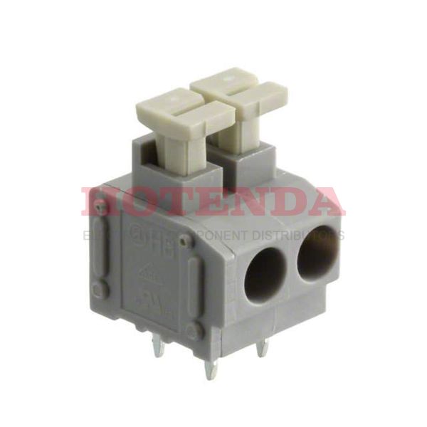 OSTHB020180 - 0.197 5.00mm Gray Bulk Thermoplastic Through Hole Horizontal with Board Screwless - Push Button Clamp 1 Levels 14-20 AWG OSTHB