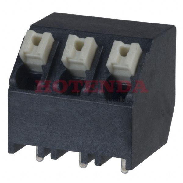 1884540000 - 0.197 5.00mm Black Tube Liquid Crystal Polymer (LCP), Glass Filled Through Hole 45° (135°) Angle with Board Screwless - Push Button Clamp 1 Levels 16-24 AWG Omnimate LSF-SMT