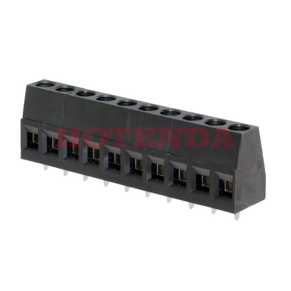 0395433010 - 0.197 5.00mm Black Bulk Polyamide (PA66), Nylon 6/6 Through Hole Horizontal with Board Screw - Rising Cage Clamp 1 Levels 14-22 AWG Eurostyle ESE 39543