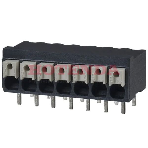 1824470000 - 0.138 3.50mm Black Tube Liquid Crystal Polymer (LCP), Glass Filled Through Hole Horizontal with Board Screwless - Push Button Clamp 1 Levels 16-24 AWG Omnimate LSF-SMT