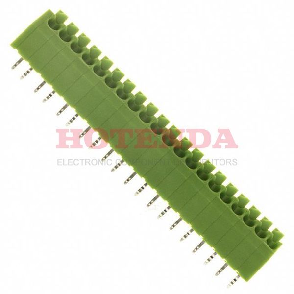 1985373 - 0.138 3.50mm Green Bulk Polyamide (PA), Nylon Through Hole 45° (135°) Angle with Board Screwless - Spring Cage, Tension Clamp 1 Levels 16-24 AWG COMBICON PTSA