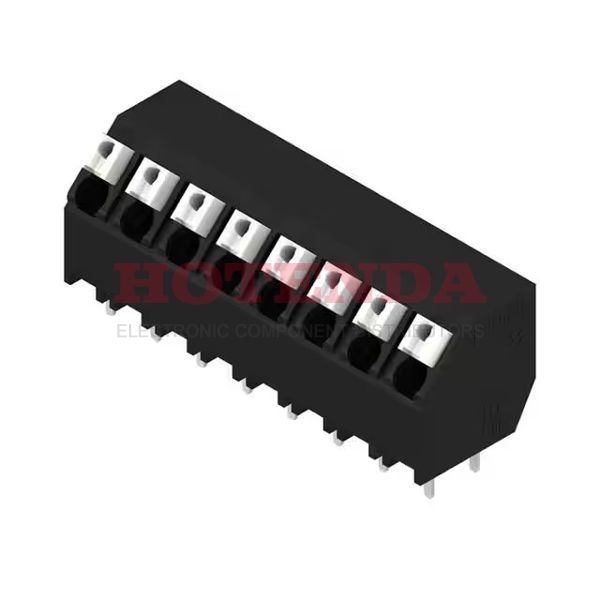 1885080000 - 0.200 5.08mm Black Tube Liquid Crystal Polymer (LCP), Glass Filled Through Hole 45° (135°) Angle with Board Screwless - Push Button Clamp 1 Levels 16-24 AWG Omnimate LSF-SMT