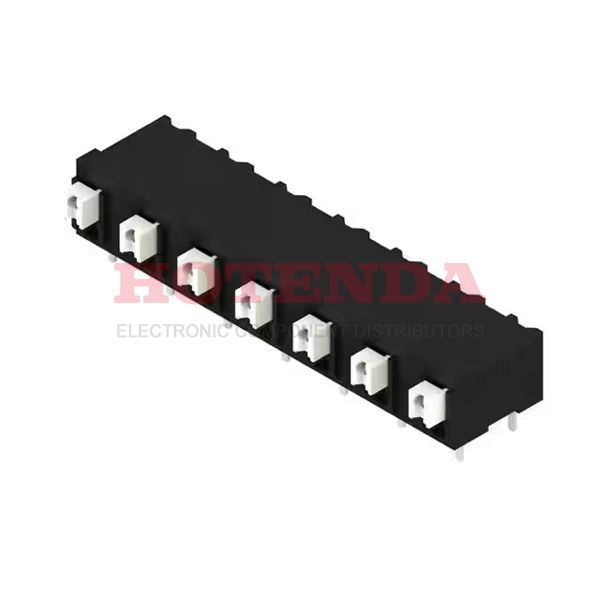 1825000000 - 0.300 7.62mm Black Tube Liquid Crystal Polymer (LCP), Glass Filled Through Hole Horizontal with Board Screwless - Push Button Clamp 1 Levels 16-24 AWG Omnimate LSF-SMT