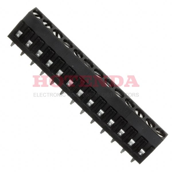 0393570013 - 0.138 3.50mm Black Bulk Polyamide (PA), Nylon Through Hole Horizontal with Board Screw - Rising Cage Clamp 1 Levels 16-28 AWG Eurostyle 39357