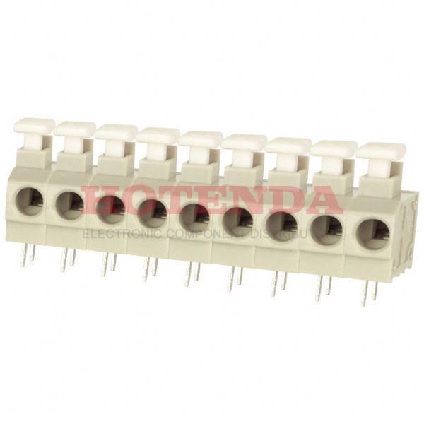 ED4101/9-KD - 0.197 5.00mm Gray, Slate Bulk Polyamide (PA), Nylon Through Hole Horizontal with Board Screwless - Push Button Clamp 1 Levels 14-20 AWG ED4101