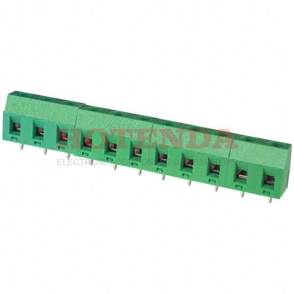 ED365/11 - 0.295 7.50mm Green Bulk Polyamide (PA), Nylon Through Hole Horizontal with Board Screw - Rising Cage Clamp 1 Levels 12-22 AWG ED365