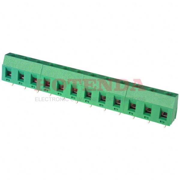 ED365/12 - 0.295 7.50mm Green Bulk Polyamide (PA), Nylon Through Hole Horizontal with Board Screw - Rising Cage Clamp 1 Levels 12-22 AWG ED365