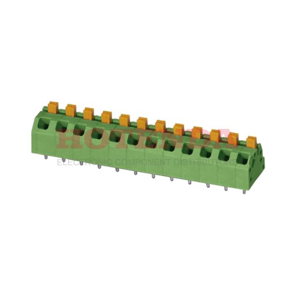 1862518 - 0.197 5.00mm Green Bulk Polyamide (PA), Nylon Through Hole 45° (135°) Angle with Board Screwless - Leg Spring, Push-In Spring 1 Levels 16-24 AWG COMBICON SPTAF EL