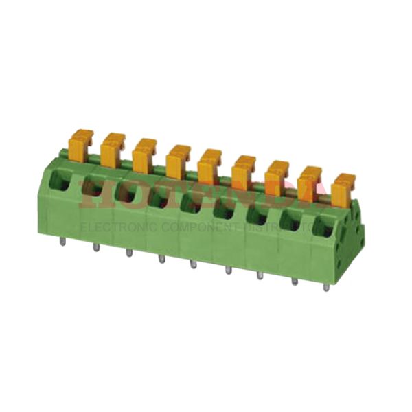 1864503 - 0.197 5.00mm Green Bulk Polyamide (PA), Nylon Through Hole 45° (135°) Angle with Board Screwless - Leg Spring, Push-In Spring 1 Levels 16-24 AWG COMBICON SPTAF LL