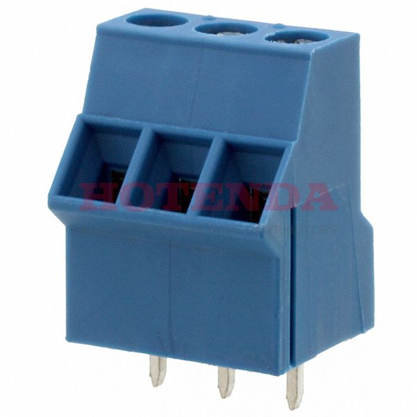 1905311 - 0.200 5.08mm Blue Bulk Polyamide (PA), Nylon Through Hole 40° (130°) Angle with Board Screw - Rising Cage Clamp 1 Levels 14-26 AWG COMBICON SMKDS
