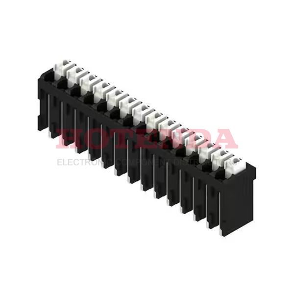 1870760000 - 0.138 3.50mm Black Tube Liquid Crystal Polymer (LCP), Glass Filled Through Hole Vertical with Board Screwless - Push Button Clamp 1 Levels 16-24 AWG Omnimate LSF-SMT