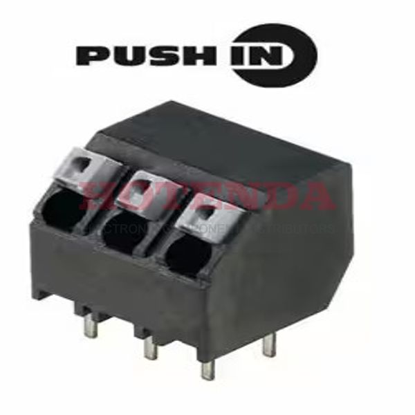 1885350000 - 0.138 3.50mm Black Tube Liquid Crystal Polymer (LCP), Glass Filled Through Hole 45° (135°) Angle with Board Screwless - Push Button Clamp 1 Levels 16-24 AWG Omnimate LSF-SMT