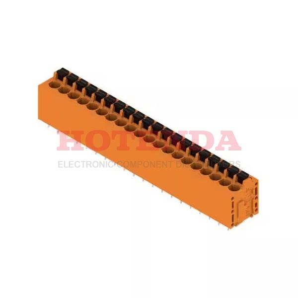 1331380000 - 0.200 5.08mm Orange Bulk Thermoplastic, Wemid Through Hole Vertical with Board Screwless - Leg Spring, Push-In Spring 1 Levels 12-24 AWG Omnimate LMF