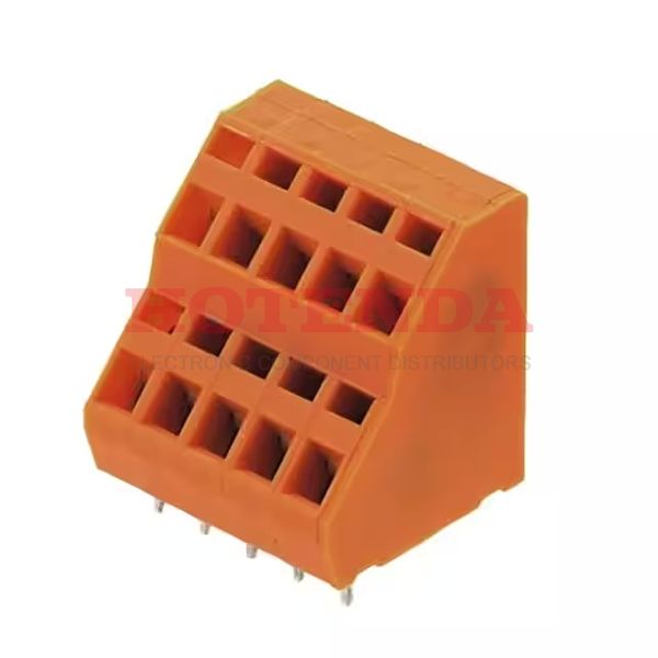 1782530000 - 0.200 5.08mm Orange Bulk Polyamide (PA), Nylon Through Hole 45° (135°) Angle with Board Screwless - Spring Cage, Tension Clamp 2 Levels 14-24 AWG Omnimate LMZF