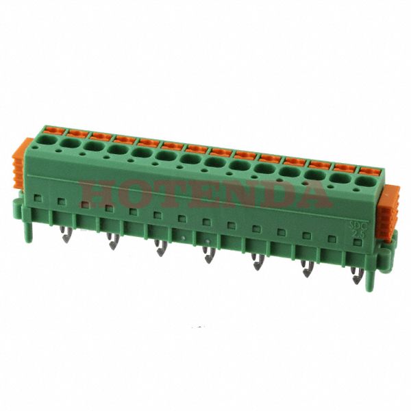 1864150 - 0.197 5.00mm Green Bulk Polyamide (PA), Nylon Through Hole, SKEDD Vertical with Board Screwless - Leg Spring, Push-In Spring 1 Levels 12-24 AWG COMBICON SDC
